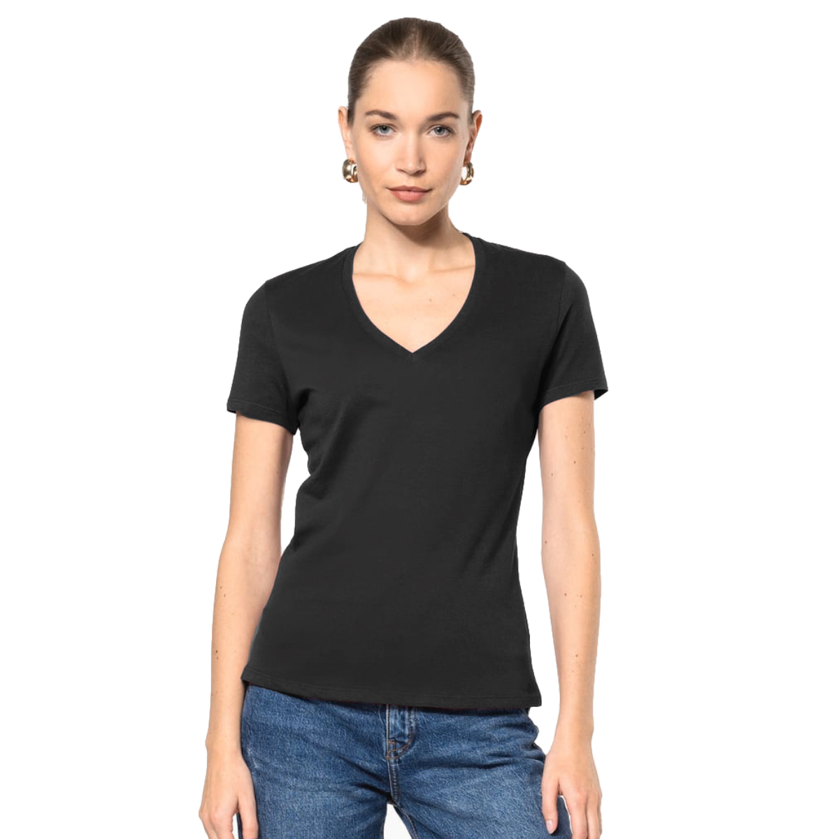 Image tshirt-femme-col-v